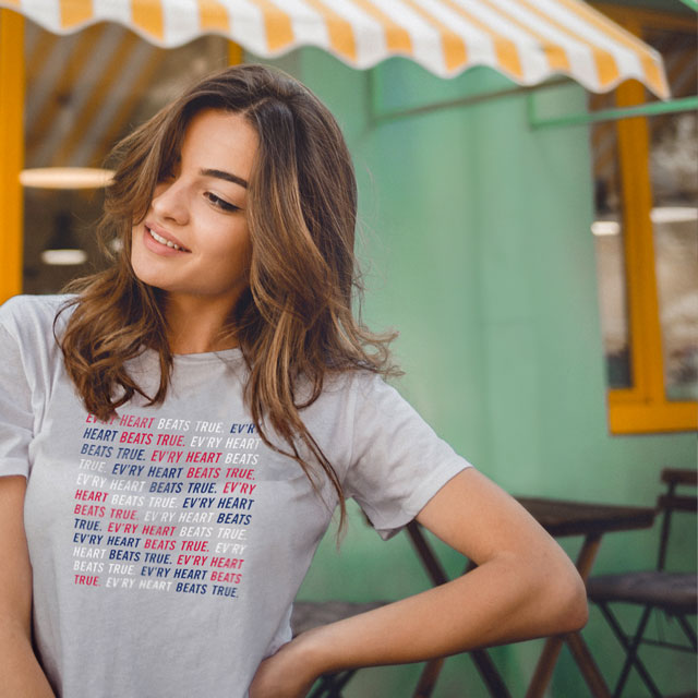 Ev'ry Heart Beats True Slogan T-Shirt